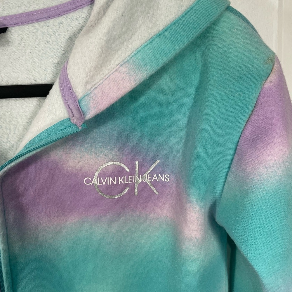 Calvin Klein Jeans Kids Aqua and Lavender Jacket Size L 14/16 CB-112 - Picture 2 of 5